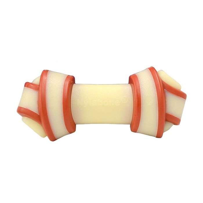Nylabone Hueso Masticable Knot Bone Alternativa Cuero Crudo Sabor Ternera Talla M para Masticadores Potentes y Exigente 1 Nylabone Hueso Masticable Knot Bone Alternativa Cuero Crudo Sabor Ternera Talla M para Masticadores Potentes y Exigente 1