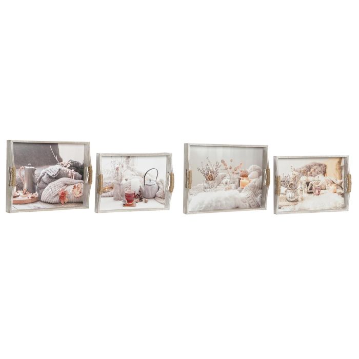 DKD Home Decor Bandeja Decorativa Oriental de Madera MDF Multicolor, 40x30x6 cm, Juego de 2 Bandejas, Diseño Surtido 0 DKD Home Decor Bandeja Decorativa Oriental de Madera MDF Multicolor, 40x30x6 cm, Juego de 2 Bandejas, Diseño Surtido 0