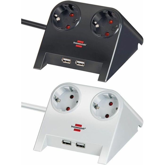 Regleta Enchufes 2 Tomas sin Interruptor Brennenstuhl 1153520222 3600 W USB x 2 Sobremesa (1,8 m) 7 Regleta Enchufes 2 Tomas sin Interruptor Brennenstuhl 1153520222 3600 W USB x 2 Sobremesa (1,8 m) 7