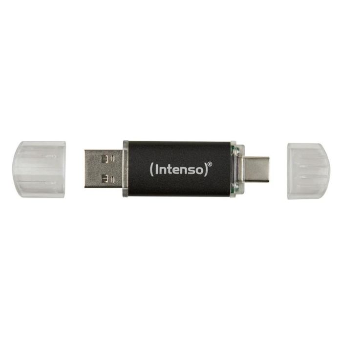 Intenso 3539492 Memoria USB Twist Line 256GB USB 3.2 Gen 1x1 con Doble Conector Tipo A y C, 70MB/s, Diseño Portátil de Aluminio