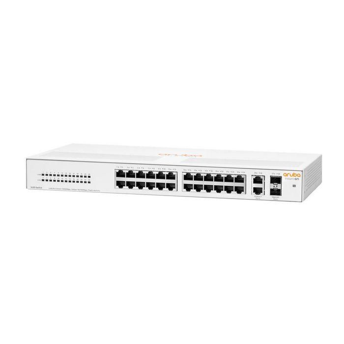 Hewlett Packard Enterprise Aruba Instant On 1430 26G 2SFP Switch - 26 Puertos Gigabit, 2 SFP, No Gestionado, Conmutador Capa 2, PoE, Fanless, para PYMES 1 Hewlett Packard Enterprise Aruba Instant On 1430 26G 2SFP Switch - 26 Puertos Gigabit, 2 SFP, No Gestionado, Conmutador Capa 2, PoE, Fanless, para PYMES 1