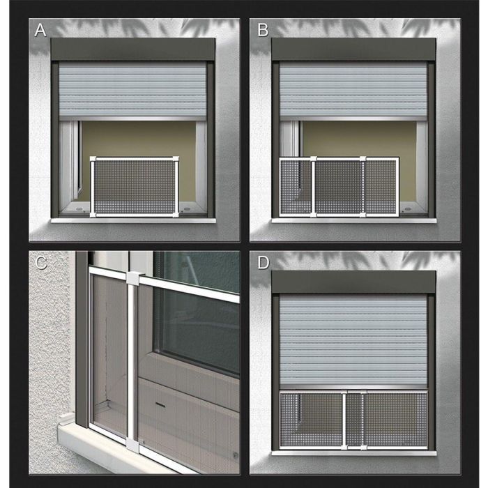 Schellenberg Mosquitera con marco extensible, malla de fibra de vidrio, blanca, 75-142 x 50 cm 1