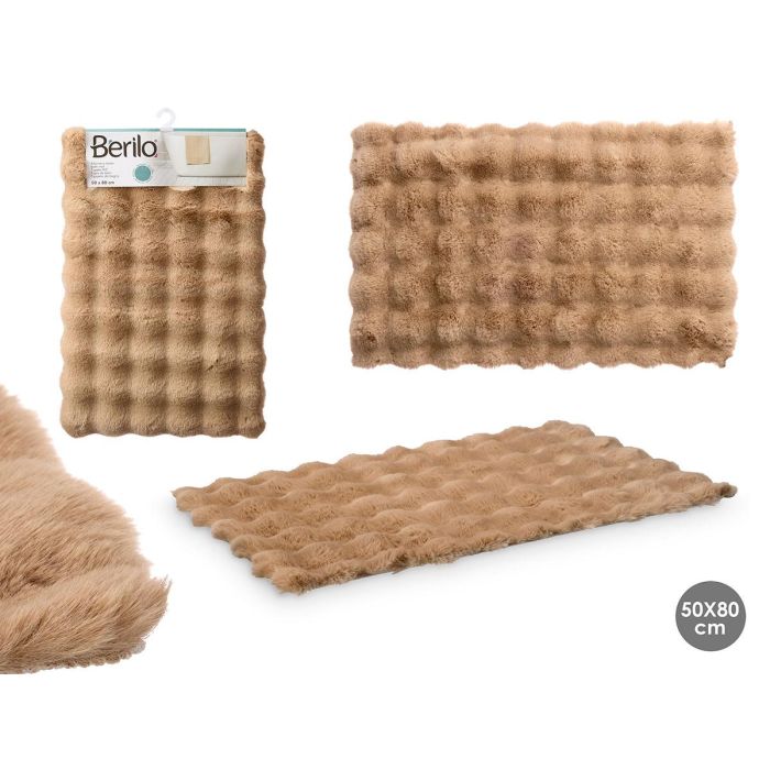 Alfombra de Baño Marrón Berilo 80x50 cm - Poliéster, Base Antideslizante (12 Unidades) Alfombra de Baño Marrón Berilo 80x50 cm - Poliéster, Base Antideslizante (12 Unidades)
