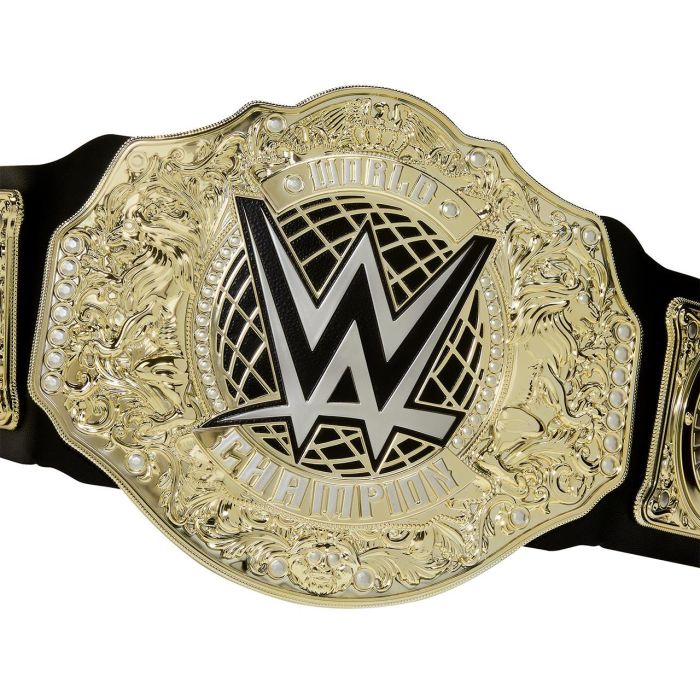 Mattel HYF18 Título WWE World Heavyweight, Cinturón de Campeón de Juguete Ajustable para Niños 1