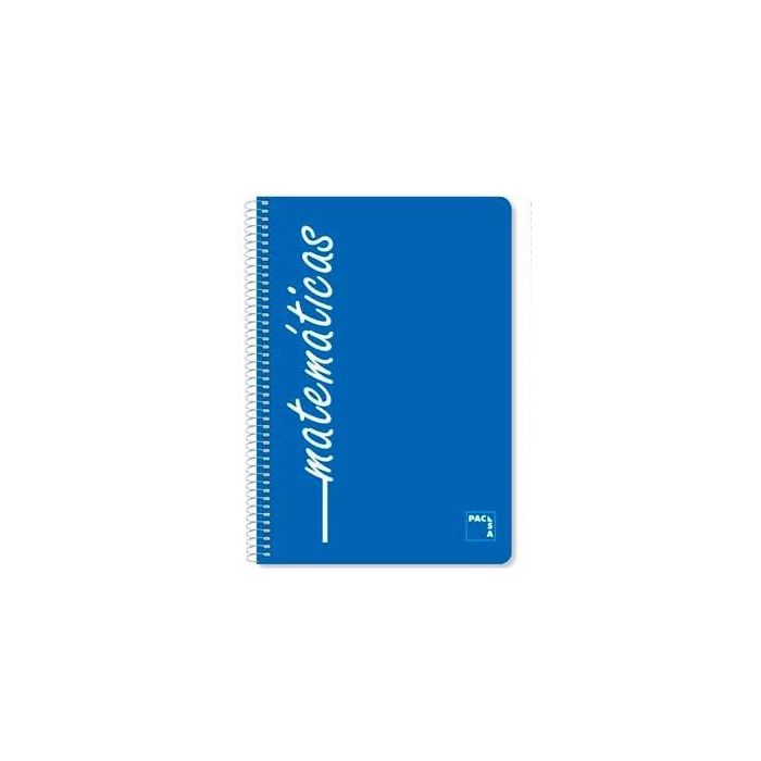 Pacsa Cuaderno Asignaturas 80H Folio 90 gr 4x4 mm Tapas Pp Pack 4 Ud "Matemáticas"