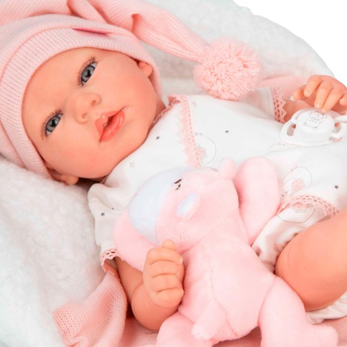 Muñecas Arias Muñeca Reborn Ariel Rosa de 40 cm, Incluye Cojín y Peluche. Regalo Ideal para Niños y Niñas desde 3 años. 4 Muñecas Arias Muñeca Reborn Ariel Rosa de 40 cm, Incluye Cojín y Peluche. Regalo Ideal para Niños y Niñas desde 3 años. 4