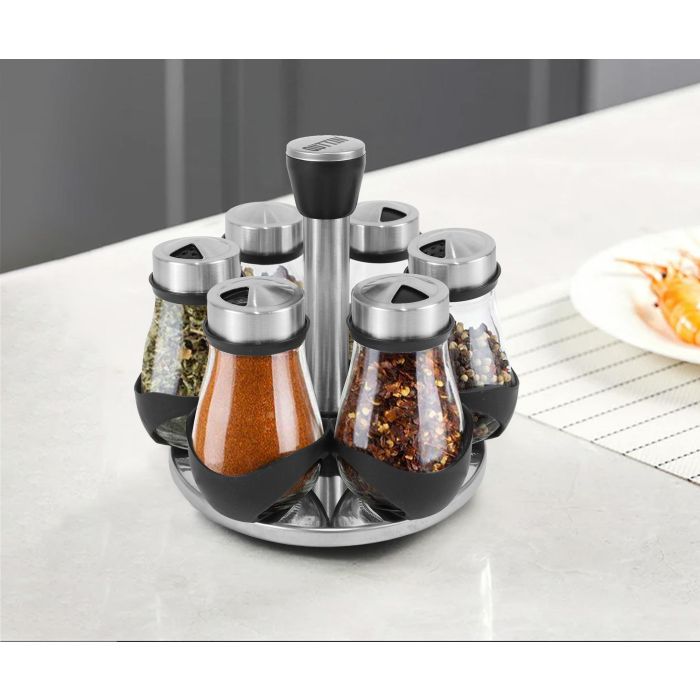 Set de 6 especieros de vidrio con soporte Quttin (8 Cajas) 2 Set de 6 especieros de vidrio con soporte Quttin (8 Cajas) 2