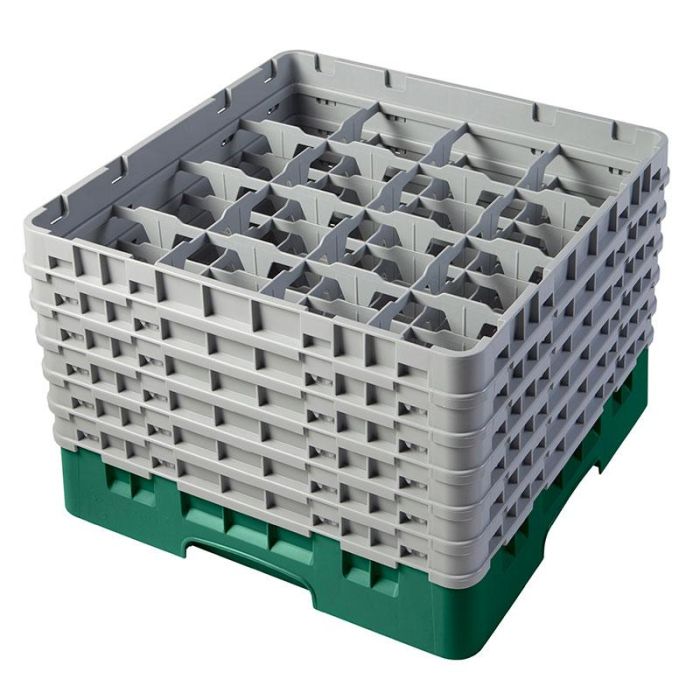 CAMBRO - 16S1114-119 - Cesta de lavado 16 comp. 6 alturas - 10,9 cm Ø máx. - alt. máx. 29,9 cm - 50 x 50 x 34,9 cm - Verde sherwood