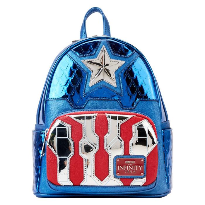 Mochila metallic Capitan America Marvel Loungefly 26cm 0 Mochila metallic Capitan America Marvel Loungefly 26cm 0
