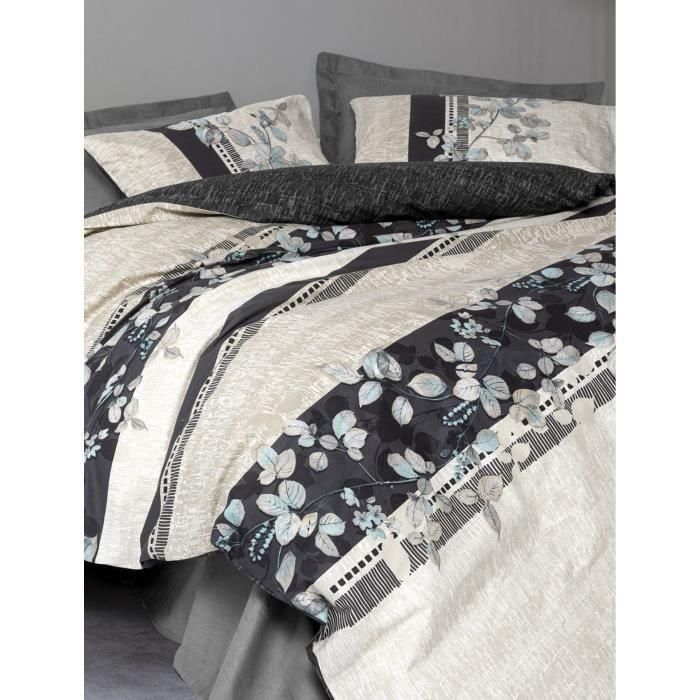 Juego de cama - 1 funda nórdica 220x240 cm + 2 fundas de almohada 60x60 cm - 100% algodón - Antracita 3 Juego de cama - 1 funda nórdica 220x240 cm + 2 fundas de almohada 60x60 cm - 100% algodón - Antracita 3