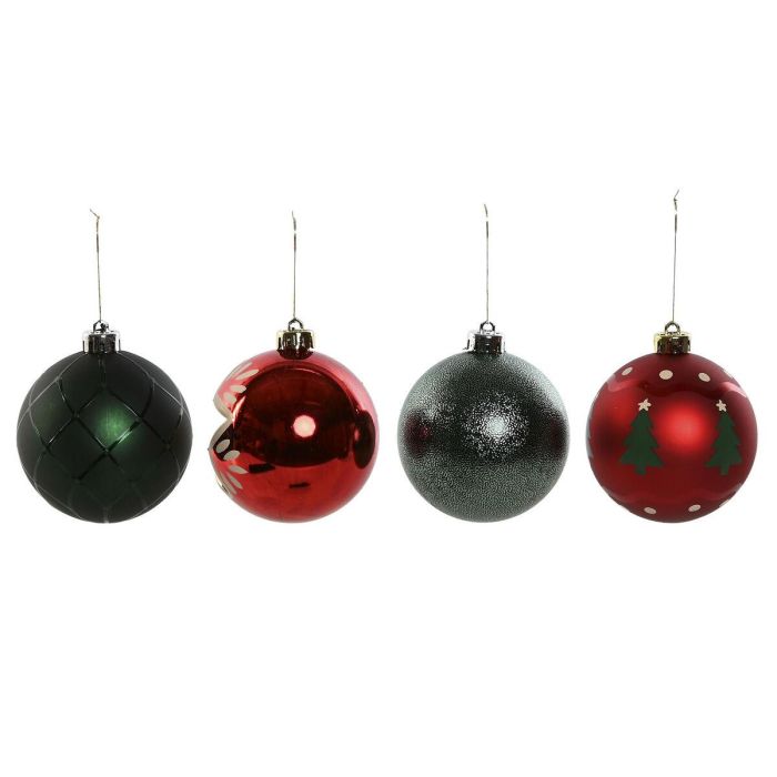 Bola Decoracion Navidad Tradicional DKD Home Decor Rojo Dorado 8 x 32.5 x 32.5 cm Set de 16