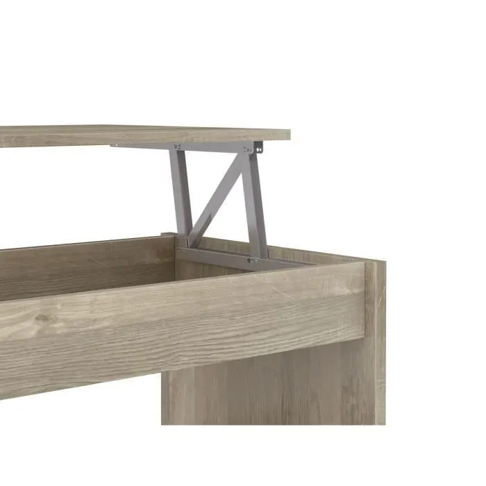 HAPPY Mesa de centro convertible estilo moderno sonoma roble laminado L 100 x W 50 x H 44 cm 3