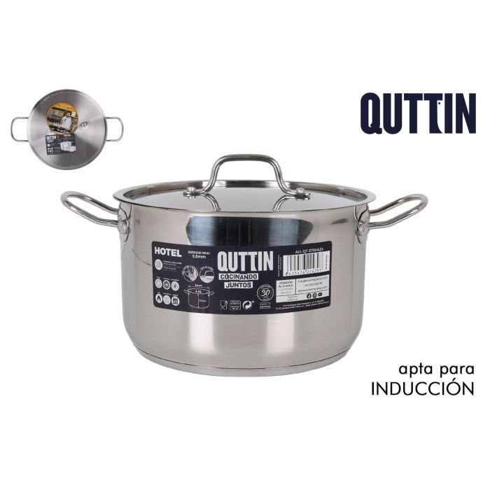 Quttin Olla Acero Inoxidable 24 cm 0.8 mm 6.5 L con Tapa (2 Unidades) 0 Quttin Olla Acero Inoxidable 24 cm 0.8 mm 6.5 L con Tapa (2 Unidades) 0
