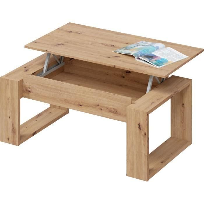 Mesa de centro elevable - BALTIK - Rectangular - Roble - Con patas - 105 x 55 x 45 cm 4 Mesa de centro elevable - BALTIK - Rectangular - Roble - Con patas - 105 x 55 x 45 cm 4