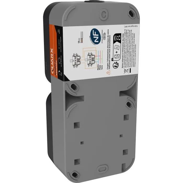 QUARX Toma Doble Aqua Pro Exterior Vertical IP55 250V 16A 1