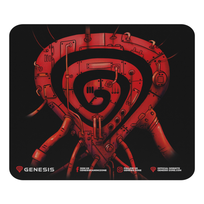 Genesis Pump Up The Game Alfombrilla Gaming para Ratón de Tela y Caucho Antideslizante Negra - Gráficas Originales, 250x210x2.5mm