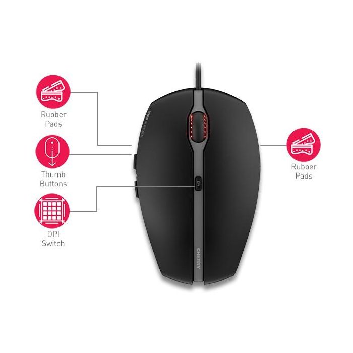 Cherry GENTIX 4K Ratón Ambidextro Óptico USB 3600 DPI Negro 4