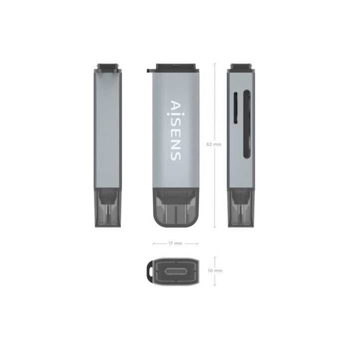 Lector de Tarjetas Externo Aisens ASCR-2A09-GR/ USB 3.1 3 Lector de Tarjetas Externo Aisens ASCR-2A09-GR/ USB 3.1 3
