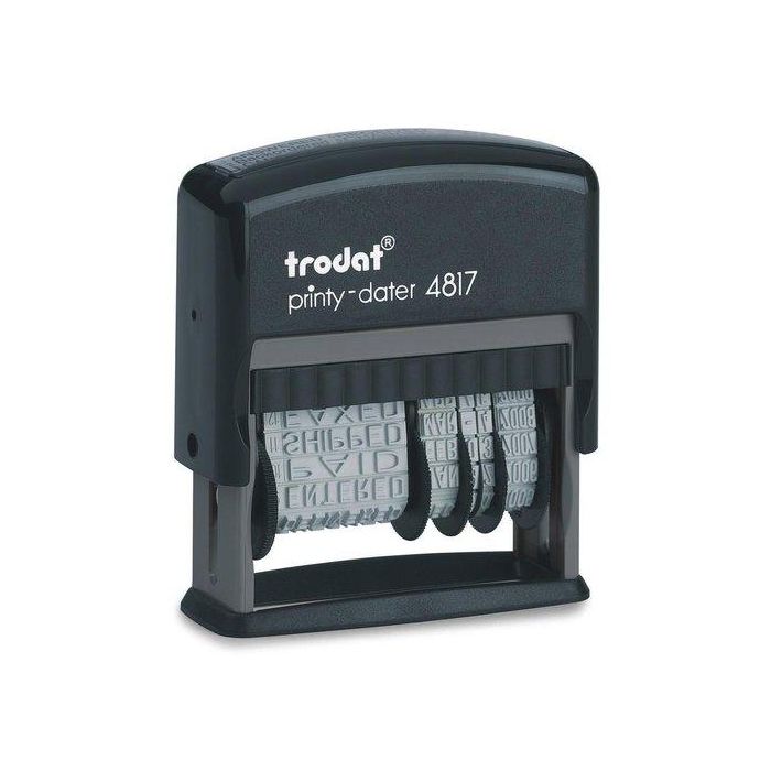 Framun Sello Fechador Formulario Autoentintable 3.8mm con 12 Textos Comerciales: COBRADO, PAGADO, RECIBIDO, URGENTE, etc.