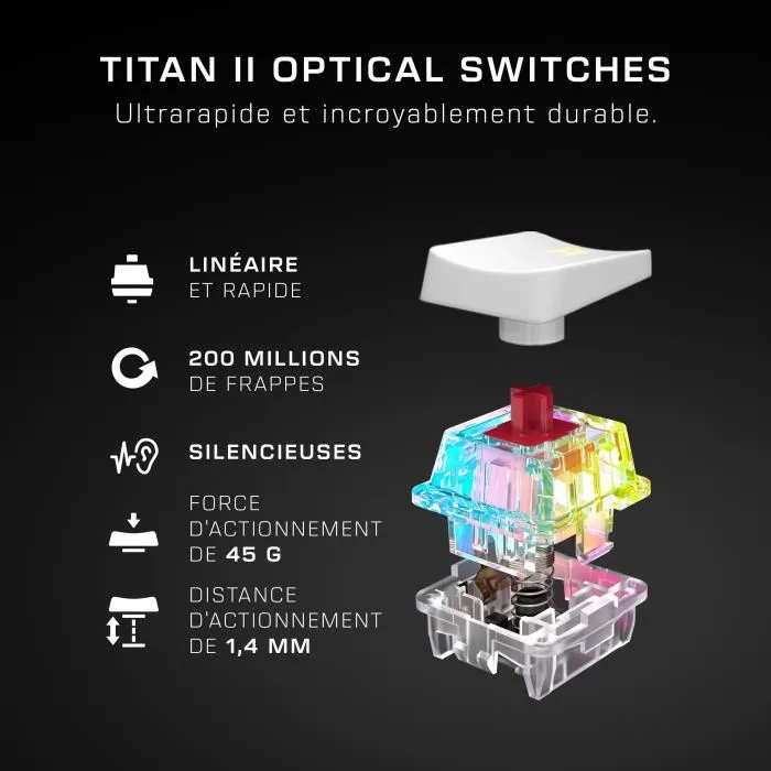 Turtle Beach TUR0731855230068 Teclado Mecánico Óptico Inalámbrico para Gaming, Color Blanco 5