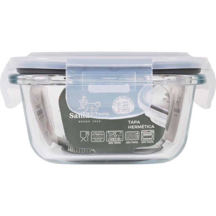 Santa Clara Fiambrera Rectangular Tapa Hermética 375cc 14.5x11 cm Clara (12 Unidades) 2