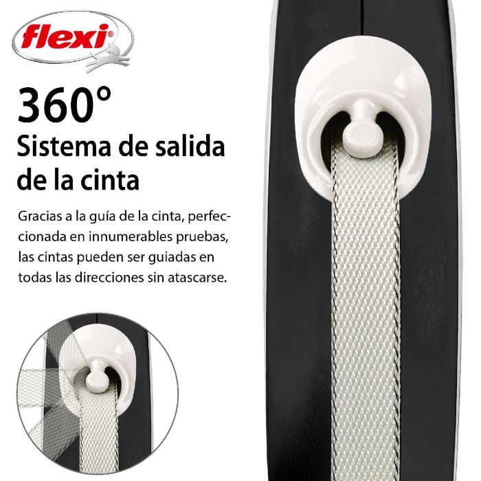 Flexi Correa New Comfort Cinta 5m Talla M Negro Bicolor con Freno Mejorado Compatible con Sistema Iluminación LED y Multi Box 3 Flexi Correa New Comfort Cinta 5m Talla M Negro Bicolor con Freno Mejorado Compatible con Sistema Iluminación LED y Multi Box 3