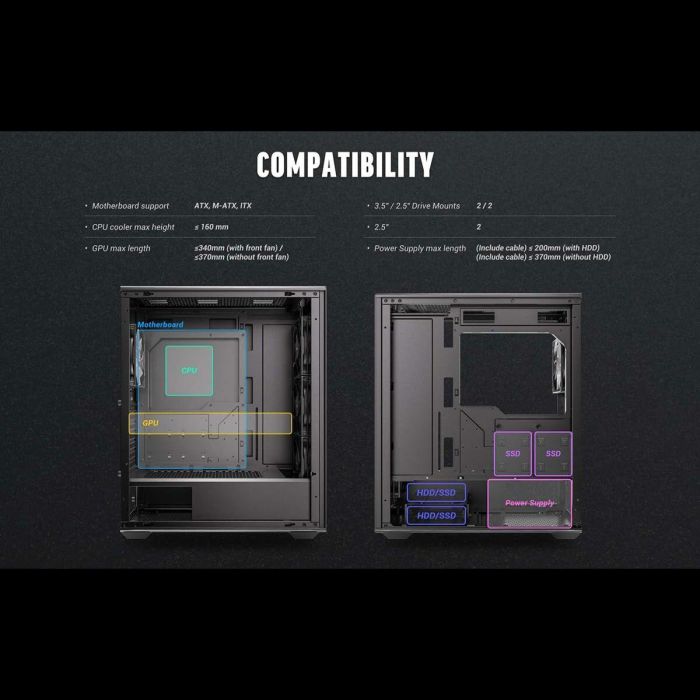Antec AX85 ARGB Midi Tower Negro - Caja PC con 3 Ventiladores Frontales 120mm 13