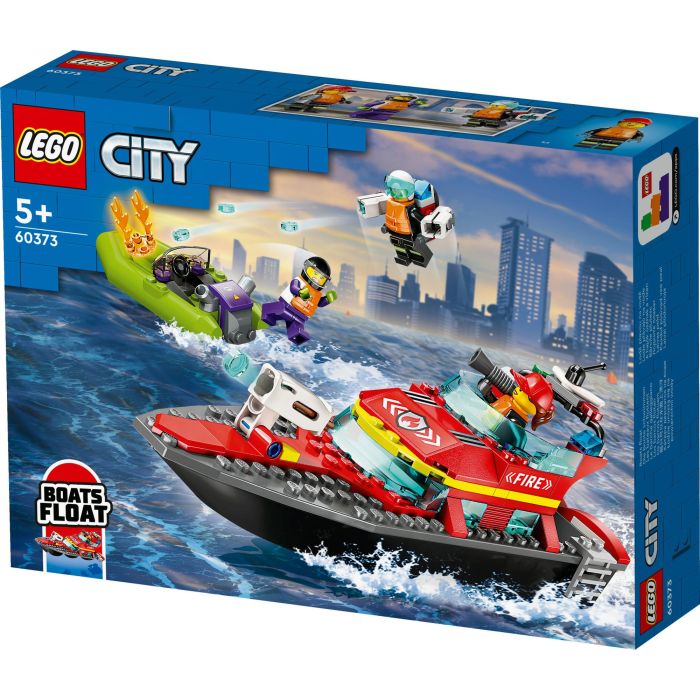 LEGO 60373 El bote de rescate de los bomberos, juguete flotante con jetpack y minifigurinas 12
