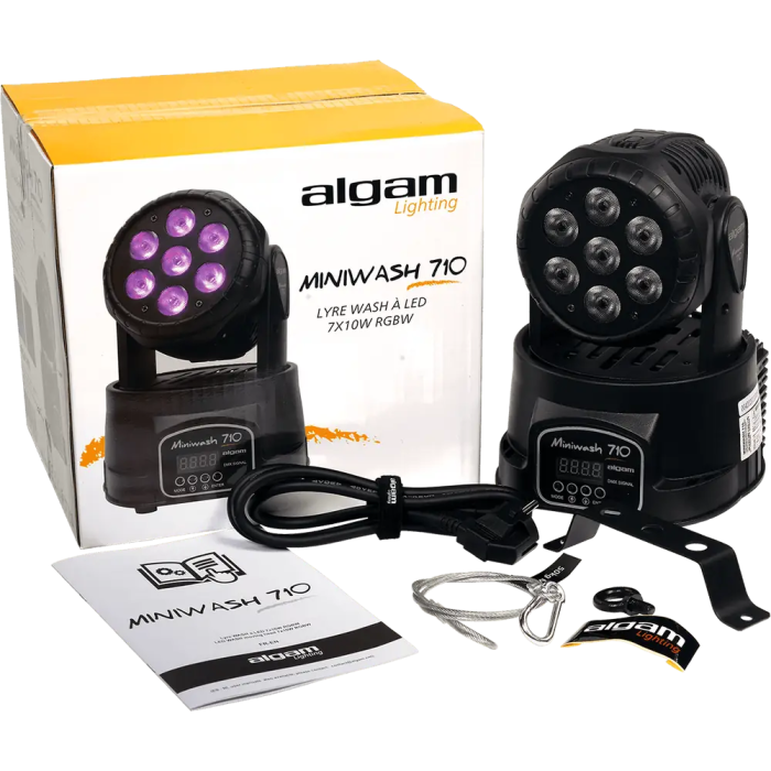 ALGAMLIGHT Wash Led 7x10W RGBW con Control DMX y Movimiento de 540°/268°, 70W, 180x180x230mm 2