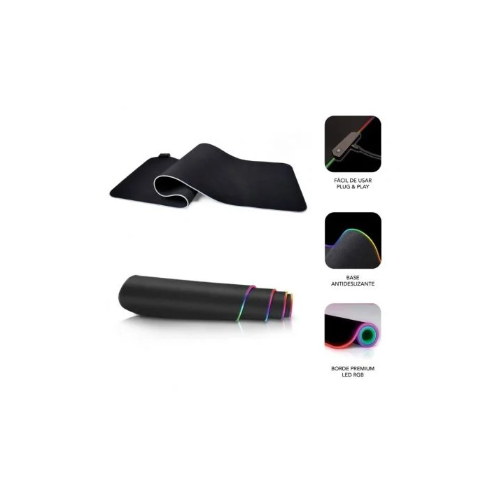 SUBBLIM Alfombrilla Mouse Pad Premium LED RGB 800x300x4