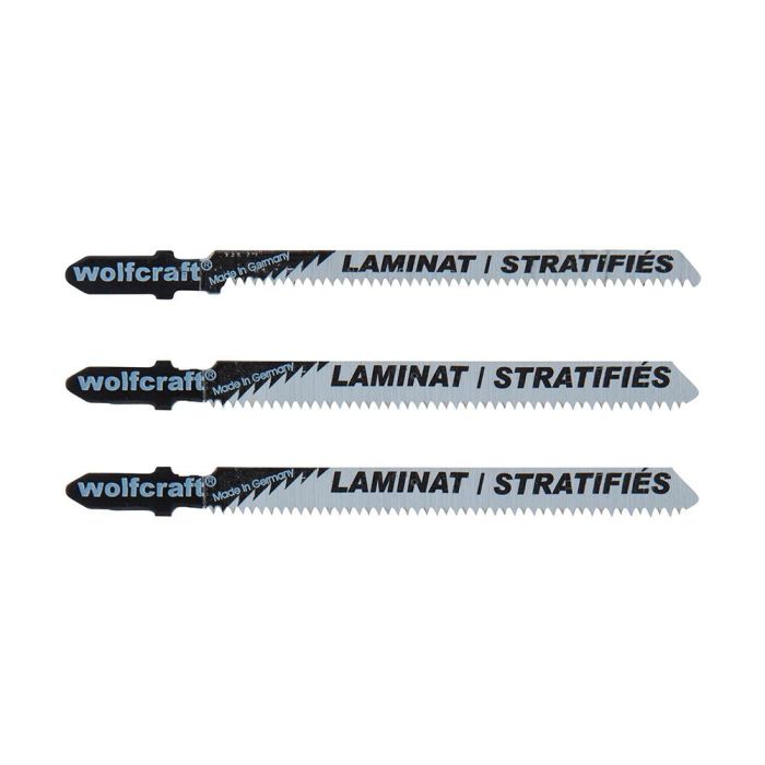 Wolfcraft Hojas de sierra de calar para madera dura y laminados, vástago en T HCS, cortes limpios y curvos, pack 3 unidades 0 Wolfcraft Hojas de sierra de calar para madera dura y laminados, vástago en T HCS, cortes limpios y curvos, pack 3 unidades 0