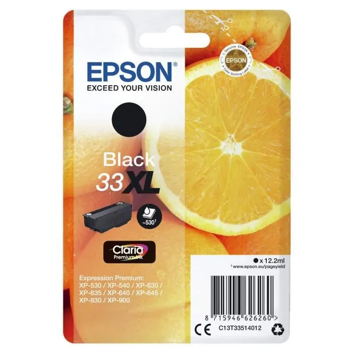 EPSON Expression Home XP-530/XP630/XP635/XP830 Cartucho Negro 33XL 1