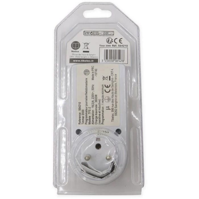 Tibelec Programador Digital Diario y Semanal, 3600W 230V, 10 Programas, con Tecla Aleatoria y Batería de Respaldo 4 Tibelec Programador Digital Diario y Semanal, 3600W 230V, 10 Programas, con Tecla Aleatoria y Batería de Respaldo 4