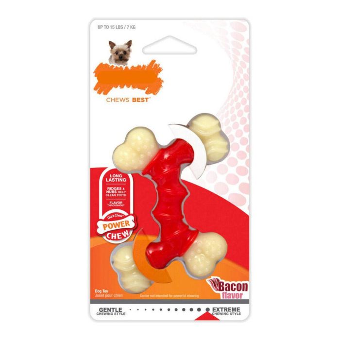 Mordedor de perro Nylabone Extreme Chew Doble Bacon Nylon Termoplástico Talla XS Mordedor de perro Nylabone Extreme Chew Doble Bacon Nylon Termoplástico Talla XS