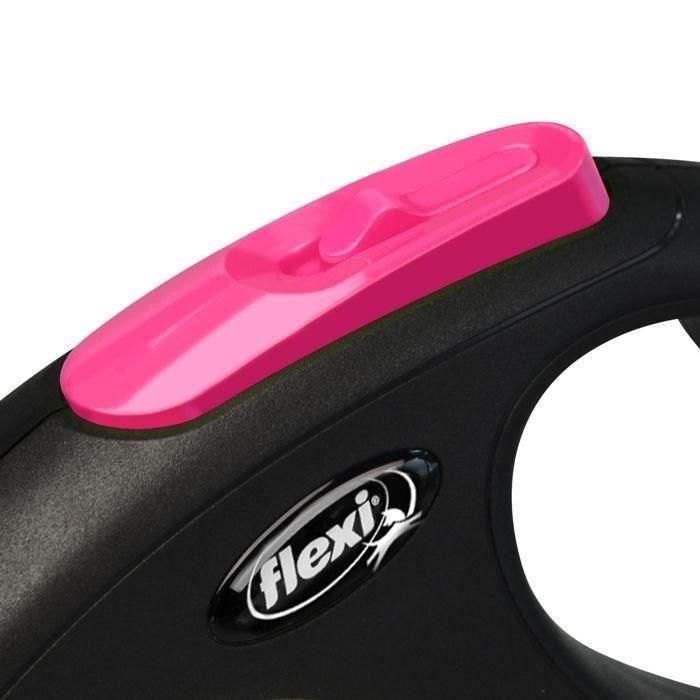 Flexi Correa Retráctil para Perro Pequeño New Neon Talla S, de Cinta Rosa Neón 5 Metros, Alta Visibilidad con Componentes Reflectantes 2 Flexi Correa Retráctil para Perro Pequeño New Neon Talla S, de Cinta Rosa Neón 5 Metros, Alta Visibilidad con Componentes Reflectantes 2
