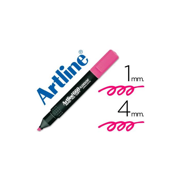 Rotulador Artline Fluorescente Ek-660 Rosa Punta Biselada 12 unidades