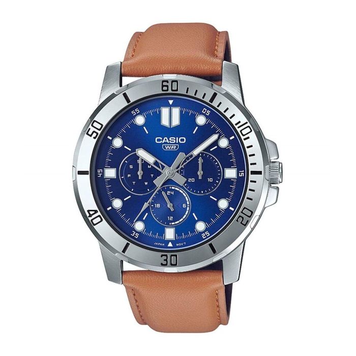 Reloj Hombre Casio DIVER MULTIFUCTION STEEL, TAN BROWN LEATHER - BLUE Beige (Ø 45 mm)