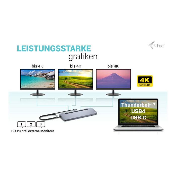 Hub USB-C i-Tec C31FLAT2PDPRO Plateado