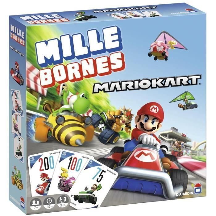 DUJARDIN DUJ3262190413467 Mille Bornes Mario Kart 2023 - Juego de cartas - ¡Recorre los 1000 Bornes con Mario y sus amigos!