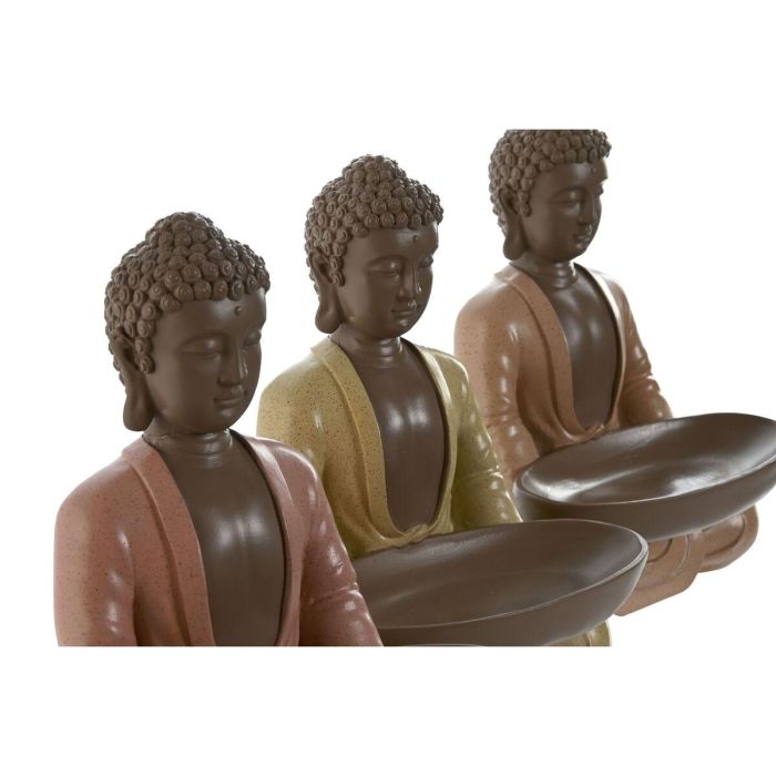 Figura Oriental DKD Home Decor Coral Lima 16 x 25.5 x 19.5 cm (3 Unidades) 2