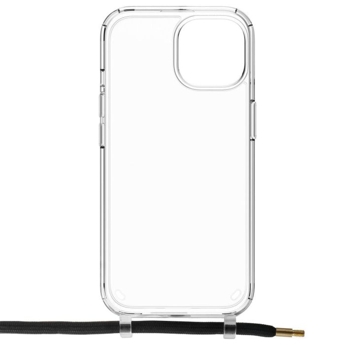 Muvit Funda Recycletek para Apple iPhone 15 con Cordón, Transparente, Material Reciclado GRS, Ecoamigable 2