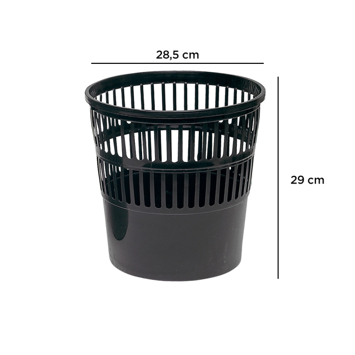 Q-connect Papelera 15 litros rejilla plástico color negro 285x290 mm 1