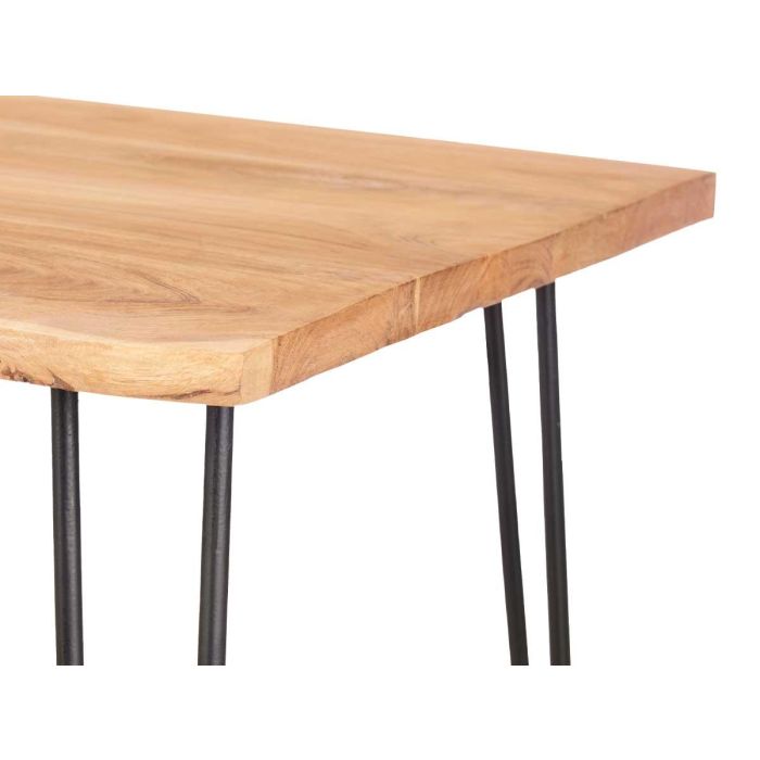 Giftdecor Mesa Auxiliar Madera Live Edge 120x60x46 cm Acacia Marrón y Negro 3