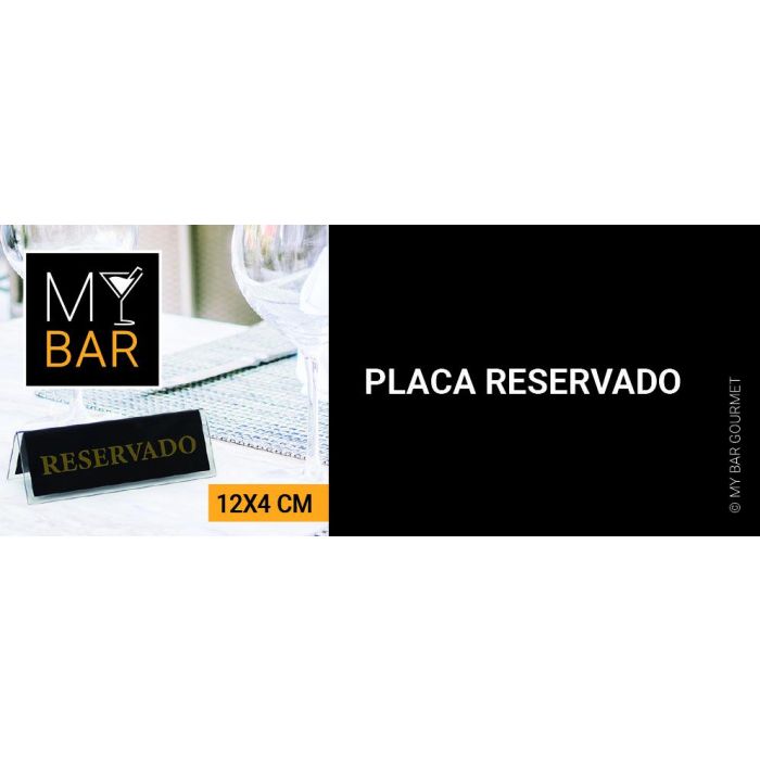 Placa Acrílica Reservado 12x4 cm - My Bar (24 Unidades) 2 Placa Acrílica Reservado 12x4 cm - My Bar (24 Unidades) 2