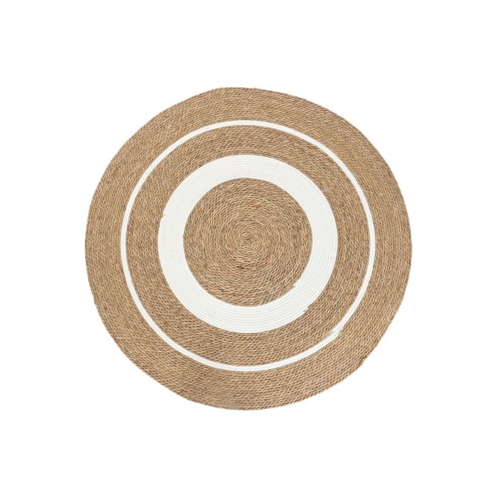 Alfombra  DKD Home Decor Natural Blanco 120 x 0.5 x 120 cm (2 Unidades) 0 Alfombra  DKD Home Decor Natural Blanco 120 x 0.5 x 120 cm (2 Unidades) 0