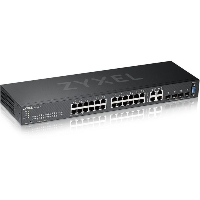 Zyxel GS2220-28-EU0101F Switch Gestionado L2 Gigabit Ethernet 24 Puertos RJ-45 4 SFP 56 Gbps Montaje en Rack Sin Ventilador Negro 0 Zyxel GS2220-28-EU0101F Switch Gestionado L2 Gigabit Ethernet 24 Puertos RJ-45 4 SFP 56 Gbps Montaje en Rack Sin Ventilador Negro 0
