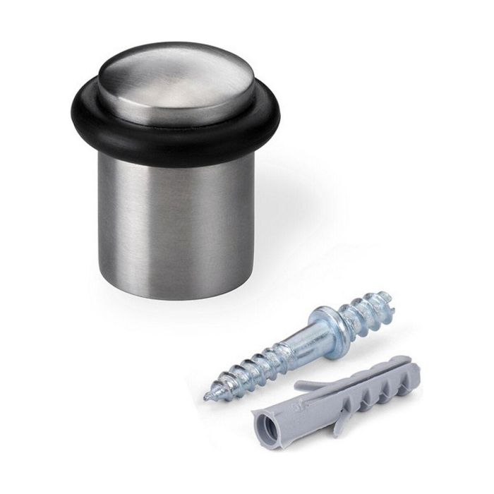 Inofix Tope de puerta metálico con torica acero inoxidable cromado mate para puertas de interior