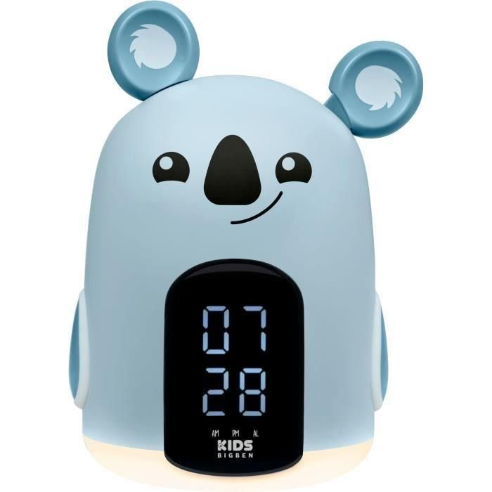 Despertador con luz nocturna - BIGBEN - Forma Koala - Pantalla LED, 3 melodías, Intensidad regulable, Fuente de alimentación. 230V 1