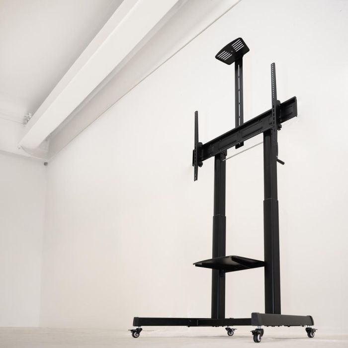 TooQ Soporte de Suelo con Ruedas para Pantallas 60"-100" Regulable en Altura Negro 6