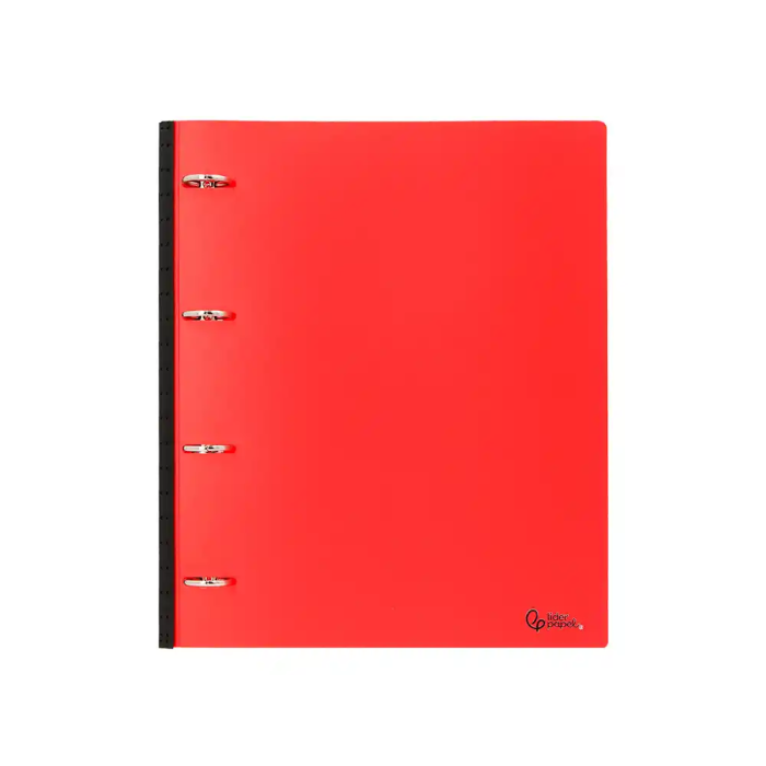 Liderpapel Carpeta 4 Anillas Redondas 25 mm Polipropileno DIN A4 Ultra Compacta Lomo Extensible 4 cm Rojo 1